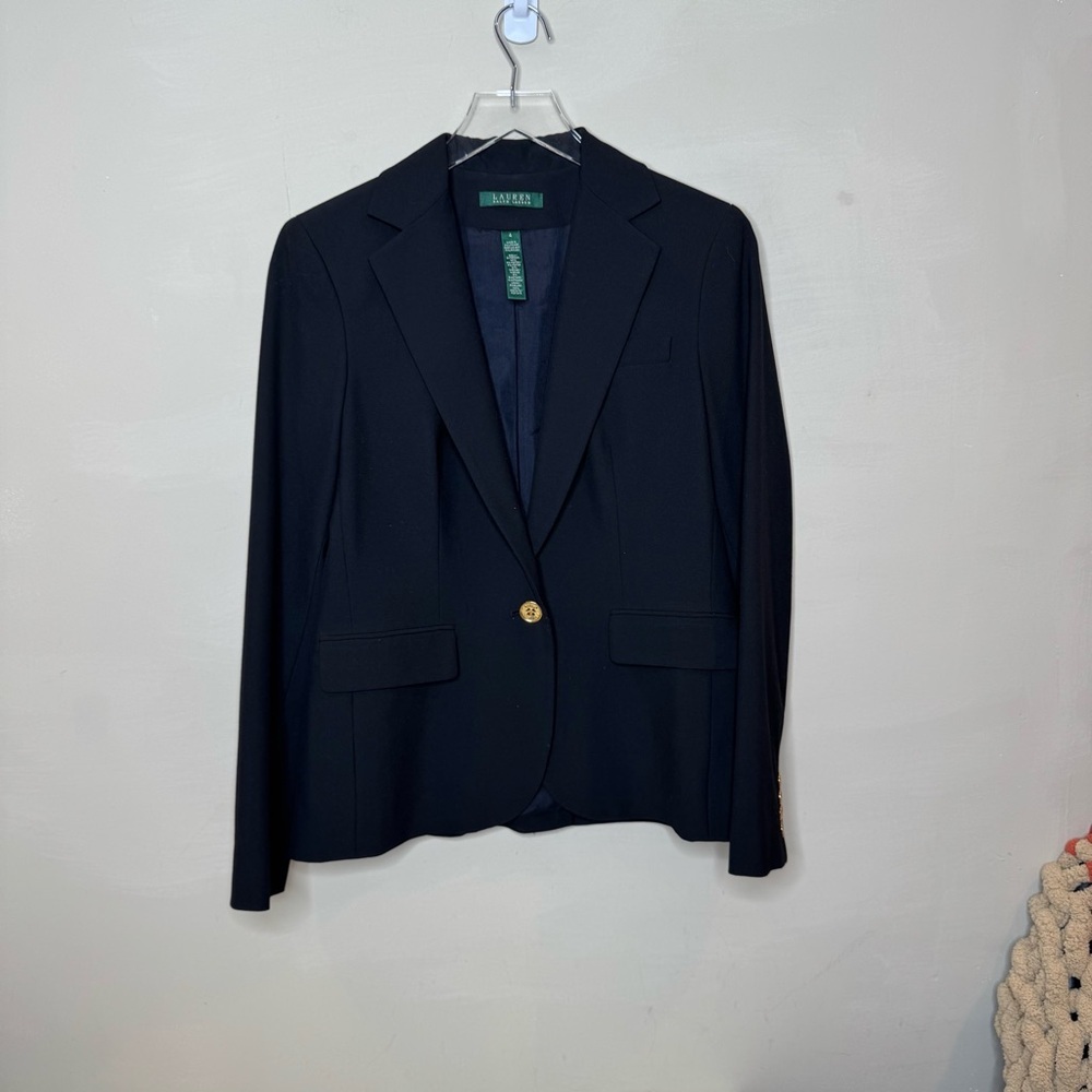 Lauren Ralph Lauren Made in USA Vintage Classic Ribbed Blazer - Picture 2 of 8